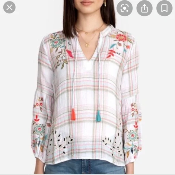 Johnny Was Lidia Effortless Peasant Top Med - Picture 9 of 9